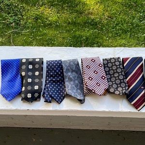 Seven authentic designer ties (Gucci, YSL, Christian Dior, Oscar De La Renta)